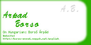 arpad borso business card