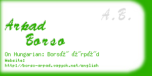 arpad borso business card